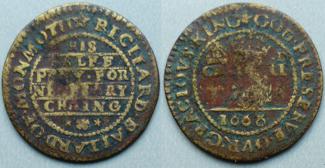 Monmouth, Richard Ballard halfpenny 1668 N6390